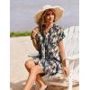 image:imageZeagoo Summer Dresses for Women Short Sleeve Shift Dress V Neck Casual Mini Beach Vacation Boho Sundress with PocketsBlue Tie Dye