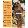 image:imageZeagoo Summer Dresses for Women Short Sleeve Shift Dress V Neck Casual Mini Beach Vacation Boho Sundress with PocketsBrown Floral