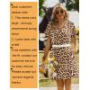 image:imageZeagoo Summer Dresses for Women Short Sleeve Shift Dress V Neck Casual Mini Beach Vacation Boho Sundress with PocketsBrown Leopard
