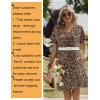 image:imageZeagoo Summer Dresses for Women Short Sleeve Shift Dress V Neck Casual Mini Beach Vacation Boho Sundress with PocketsBrown Leopard An136