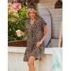 image:imageZeagoo Summer Dresses for Women Short Sleeve Shift Dress V Neck Casual Mini Beach Vacation Boho Sundress with PocketsBrown Leopard An136