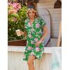 image:imageZeagoo Summer Dresses for Women Short Sleeve Shift Dress V Neck Casual Mini Beach Vacation Boho Sundress with PocketsGreen Floral