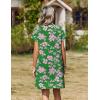 image:imageZeagoo Summer Dresses for Women Short Sleeve Shift Dress V Neck Casual Mini Beach Vacation Boho Sundress with PocketsGreen Floral