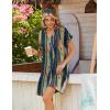 image:imageZeagoo Summer Dresses for Women Short Sleeve Shift Dress V Neck Casual Mini Beach Vacation Boho Sundress with PocketsKhaki Tie Dye