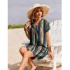 image:imageZeagoo Summer Dresses for Women Short Sleeve Shift Dress V Neck Casual Mini Beach Vacation Boho Sundress with PocketsKhaki Tie Dye