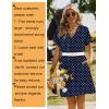 image:imageZeagoo Summer Dresses for Women Short Sleeve Shift Dress V Neck Casual Mini Beach Vacation Boho Sundress with PocketsNavy Dot