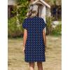 image:imageZeagoo Summer Dresses for Women Short Sleeve Shift Dress V Neck Casual Mini Beach Vacation Boho Sundress with PocketsNavy Dot
