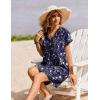 image:imageZeagoo Summer Dresses for Women Short Sleeve Shift Dress V Neck Casual Mini Beach Vacation Boho Sundress with PocketsNavy Sf180