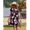 image:imageZeagoo Summer Dresses for Women Short Sleeve Shift Dress V Neck Casual Mini Beach Vacation Boho Sundress with PocketsNavy Sf294