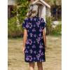 image:imageZeagoo Summer Dresses for Women Short Sleeve Shift Dress V Neck Casual Mini Beach Vacation Boho Sundress with PocketsPurple Floral