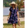 image:imageZeagoo Summer Dresses for Women Short Sleeve Shift Dress V Neck Casual Mini Beach Vacation Boho Sundress with PocketsPurple Floral