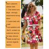 image:imageZeagoo Summer Dresses for Women Short Sleeve Shift Dress V Neck Casual Mini Beach Vacation Boho Sundress with PocketsRed Floral