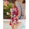 image:imageZeagoo Summer Dresses for Women Short Sleeve Shift Dress V Neck Casual Mini Beach Vacation Boho Sundress with PocketsRed Floral