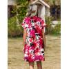 image:imageZeagoo Summer Dresses for Women Short Sleeve Shift Dress V Neck Casual Mini Beach Vacation Boho Sundress with PocketsRed Floral