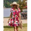 image:imageZeagoo Summer Dresses for Women Short Sleeve Shift Dress V Neck Casual Mini Beach Vacation Boho Sundress with PocketsRed Floral