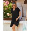 image:imageZeagoo Summer Dresses for Women Short Sleeve Shift Dress V Neck Casual Mini Beach Vacation Boho Sundress with PocketsSolid Black