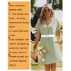 image:imageZeagoo Summer Dresses for Women Short Sleeve Shift Dress V Neck Casual Mini Beach Vacation Boho Sundress with PocketsSolid Green