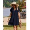 image:imageZeagoo Summer Dresses for Women Short Sleeve Shift Dress V Neck Casual Mini Beach Vacation Boho Sundress with PocketsSolid Navy