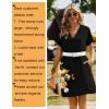 image:imageZeagoo Summer Dresses for Women Short Sleeve Shift Dress V Neck Casual Mini Beach Vacation Boho Sundress with PocketsSolid Navy