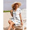 image:imageZeagoo Summer Dresses for Women Short Sleeve Shift Dress V Neck Casual Mini Beach Vacation Boho Sundress with PocketsWhite Floral