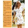 image:imageZeagoo Summer Dresses for Women Short Sleeve Shift Dress V Neck Casual Mini Beach Vacation Boho Sundress with PocketsWhite Floral