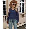 image:imageZeagoo Sweaters for Women Long Sleeve Tops Soft Knit Crew Neck Pullover Sweater Lightweight Crochet 2026 Fall OutfitsA Dark Blue
