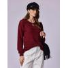 image:imageZeagoo Sweaters for Women Long Sleeve Tops Soft Knit Crew Neck Pullover Sweater Lightweight Crochet 2026 Fall OutfitsA Wine Red