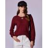 image:imageZeagoo Sweaters for Women Long Sleeve Tops Soft Knit Crew Neck Pullover Sweater Lightweight Crochet 2026 Fall OutfitsA Wine Red