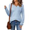 image:imageZeagoo Sweaters for Women Long Sleeve Tops Soft Knit Crew Neck Pullover Sweater Lightweight Crochet 2026 Fall OutfitsAa Blue