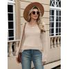 image:imageZeagoo Sweaters for Women Long Sleeve Tops Soft Knit Crew Neck Pullover Sweater Lightweight Crochet 2026 Fall OutfitsApricot