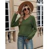 image:imageZeagoo Sweaters for Women Long Sleeve Tops Soft Knit Crew Neck Pullover Sweater Lightweight Crochet 2026 Fall OutfitsArmy Green