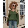 image:imageZeagoo Sweaters for Women Long Sleeve Tops Soft Knit Crew Neck Pullover Sweater Lightweight Crochet 2026 Fall OutfitsArmy Green