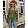 image:imageZeagoo Sweaters for Women Long Sleeve Tops Soft Knit Crew Neck Pullover Sweater Lightweight Crochet 2026 Fall OutfitsArmy Greenapricot
