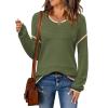 image:imageZeagoo Sweaters for Women Long Sleeve Tops Soft Knit Crew Neck Pullover Sweater Lightweight Crochet 2026 Fall OutfitsArmy Greenapricot