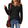 image:imageZeagoo Sweaters for Women Long Sleeve Tops Soft Knit Crew Neck Pullover Sweater Lightweight Crochet 2026 Fall OutfitsBlack