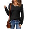 image:imageZeagoo Sweaters for Women Long Sleeve Tops Soft Knit Crew Neck Pullover Sweater Lightweight Crochet 2026 Fall OutfitsBlack B1