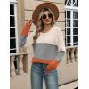 image:imageZeagoo Sweaters for Women Long Sleeve Tops Soft Knit Crew Neck Pullover Sweater Lightweight Crochet 2026 Fall OutfitsColorblock 278