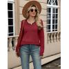 image:imageZeagoo Sweaters for Women Long Sleeve Tops Soft Knit Crew Neck Pullover Sweater Lightweight Crochet 2026 Fall OutfitsRedblack