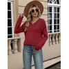 image:imageZeagoo Sweaters for Women Long Sleeve Tops Soft Knit Crew Neck Pullover Sweater Lightweight Crochet 2026 Fall OutfitsRedblack