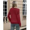 image:imageZeagoo Sweaters for Women Long Sleeve Tops Soft Knit Crew Neck Pullover Sweater Lightweight Crochet 2026 Fall OutfitsRedblack