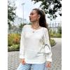 image:imageZeagoo Sweaters for Women Long Sleeve Tops Soft Knit Crew Neck Pullover Sweater Lightweight Crochet 2026 Fall OutfitsWhite