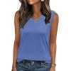 image:imageZeagoo Tank Top for Women V Neck Loose Fit Sleeveless Summer Tops Business Casual Outfits Dressy Blouses ShirtsA  Blue