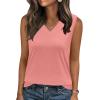 image:imageZeagoo Tank Top for Women V Neck Loose Fit Sleeveless Summer Tops Business Casual Outfits Dressy Blouses ShirtsA  Coral