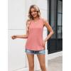 image:imageZeagoo Tank Top for Women V Neck Loose Fit Sleeveless Summer Tops Business Casual Outfits Dressy Blouses ShirtsA  Coral