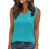 image:imageZeagoo Tank Top for Women V Neck Loose Fit Sleeveless Summer Tops Business Casual Outfits Dressy Blouses ShirtsA  Peacock Blue