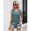 image:imageZeagoo Tank Top for Women V Neck Loose Fit Sleeveless Summer Tops Business Casual Outfits Dressy Blouses ShirtsFloral Blue 858