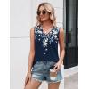 image:imageZeagoo Tank Top for Women V Neck Loose Fit Sleeveless Summer Tops Business Casual Outfits Dressy Blouses ShirtsFloral Navy 103
