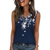 image:imageZeagoo Tank Top for Women V Neck Loose Fit Sleeveless Summer Tops Business Casual Outfits Dressy Blouses ShirtsFloral Navy 103