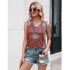 image:imageZeagoo Tank Top for Women V Neck Loose Fit Sleeveless Summer Tops Business Casual Outfits Dressy Blouses ShirtsFloral Red 870
