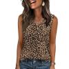 image:imageZeagoo Tank Top for Women V Neck Loose Fit Sleeveless Summer Tops Business Casual Outfits Dressy Blouses ShirtsLeopard